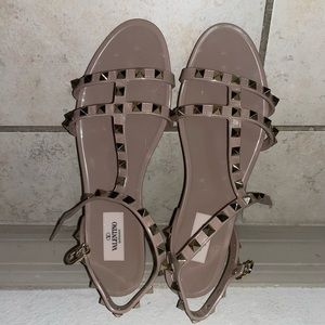 Valentino Rockstud Flat Sandal